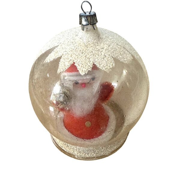 West Germany Other - Vintage Glass Ornament Santa Claus Diorama Globe Mica Accents 3" West Germany